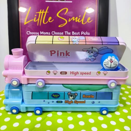 Moving Train Double Decker Pencil Box With Engine Sharpener - Image 2