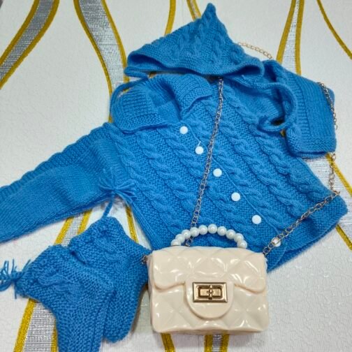 Hand Knitted Extra Soft Baby Wool - Blue