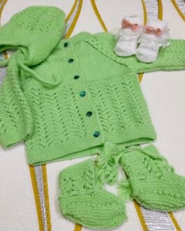 Hand Knitted Extra Soft Baby Wool - Green