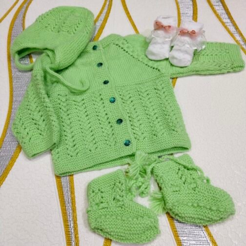 Hand Knitted Extra Soft Baby Wool - Green